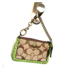 Coach Signature ID/Coin Purse with Key Fob